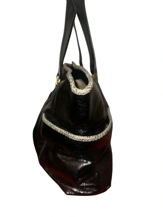 Tory Burch Black Leather Tote with Logo Medallion - Picture 5 of 17